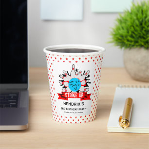 Retro Bowling Kids 1st Birthday Party Paper Cups