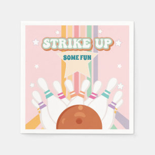 Retro Bowling kids Birthday Party Napkin