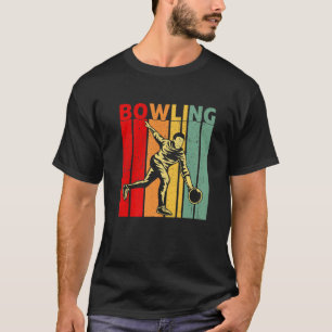 Retro Bowling Lover Vintage Sport Christmas Father T-Shirt