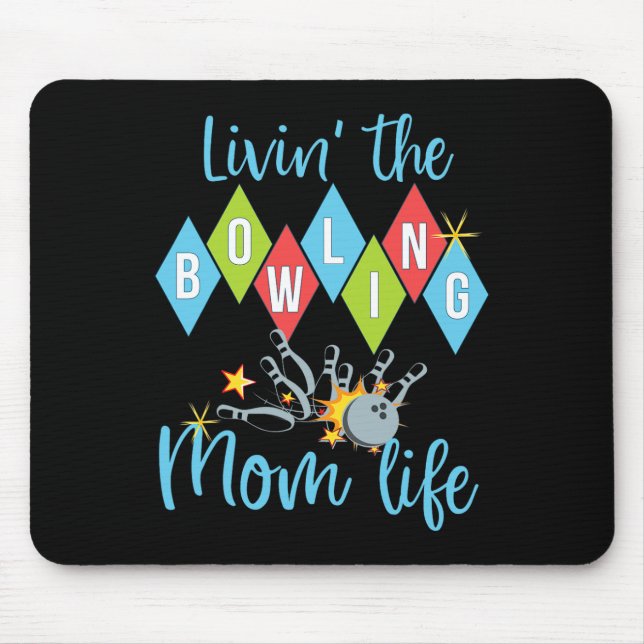 Retro Bowling Mum Bowler Queen D  Mouse Mat (Front)