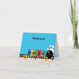 RETRO BOWLING PARTY Folded Thank you notes