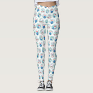 Retro Bowling Pattern Bowling Ball Pins Leggings