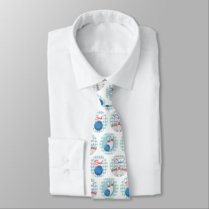 Retro Bowling Pattern Bowling Ball Pins Tie