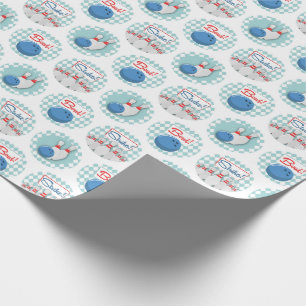 Retro Bowling Pattern Bowling Ball Pins Wrapping Paper