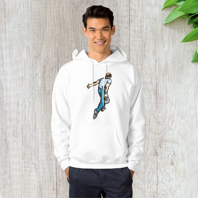 Retro Bowling Player Throwing Ball Hoodie (Creator Uploaded)