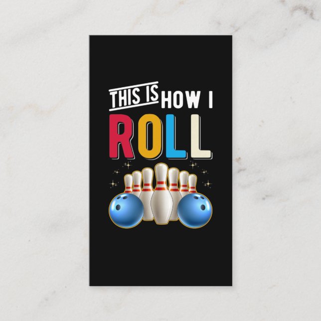 Retro Bowling Team Ball Humour Bowler Business Card (Front)