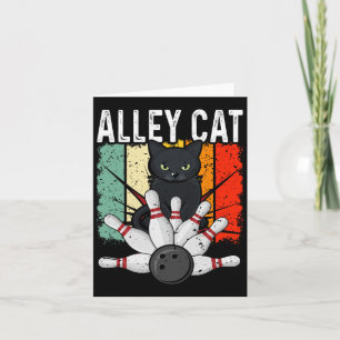 Retro Bowling Vintage Bowler Alley Cat Vintage Card