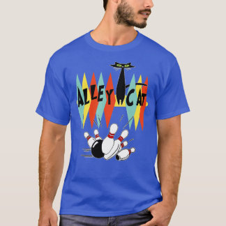 Retro BowlingVintage Bowler Alley Cat Gifts Vintag T-Shirt