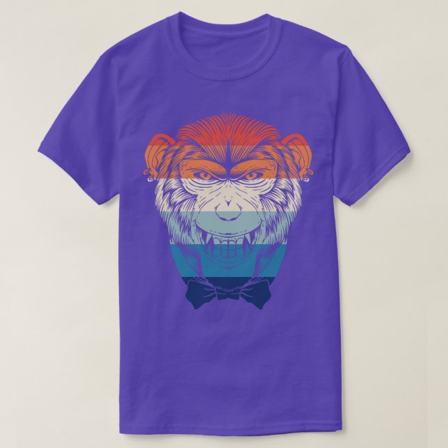 Retro Bowtie Chimp 1 T-Shirt (Design Front)