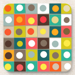 retro boxed dots coaster