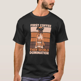 Retro Boxer Dog Coffee Breed Pet Vintage Boxer Do T-Shirt