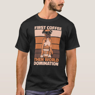 Retro Boxer Dog Coffee Breed Pet Vintage Boxer Do T-Shirt