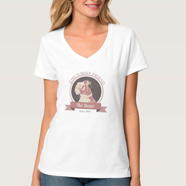 Retro Boxer Dog  T shirt Design (Front)