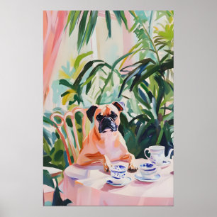 Retro Boxer Poster, Boxer Oil Painting, Vintage Poster