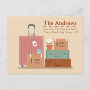 Retro Boxes and Suitcases New Home Announcements