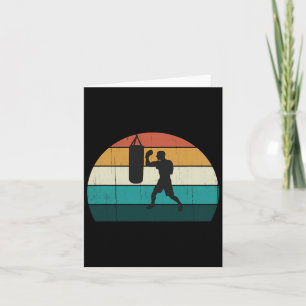 Retro Boxing Boxer Training - Vintage Sunset Heavy Card
