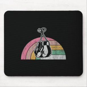 Retro Boxing Gloves Rainbow Vibes Mouse Mat