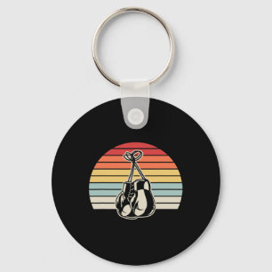 Retro Boxing Gloves Sunset Design 1 Key Ring
