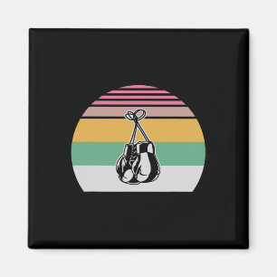Retro Boxing Gloves Sunset Design 2  Magnet