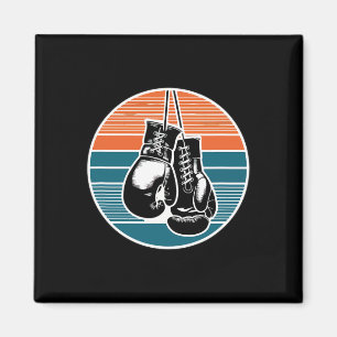 Retro Boxing Gloves Sunset Kickboxing Boxing Lover Magnet