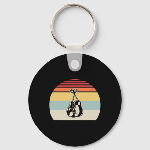 Retro Boxing Gloves Vintage Sunset Sport Key Ring