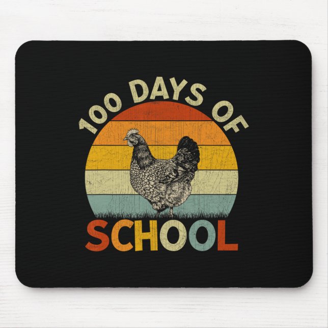 Retro Boys Girls Teachers 100th Day Of School  Mouse Mat (Front)