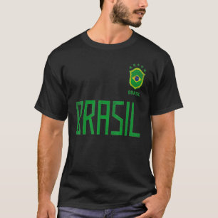 Retro Brazil Soccer Brasil Football Brazilian Flag T-Shirt