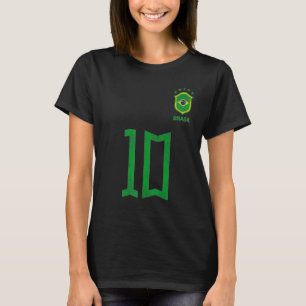 Retro Brazil Soccer Number 10 Brazilian Futebol Br T-Shirt