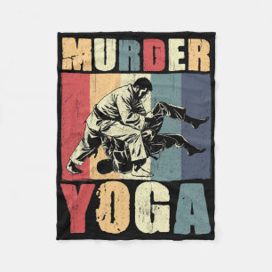 Retro Brazilian Jiu Jitsu Murder Yoga Funny Bjj Ma Fleece Blanket