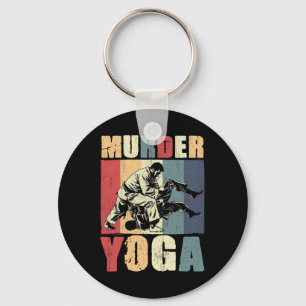 Retro Brazilian Jiu Jitsu Murder Yoga Funny Bjj Ma Key Ring