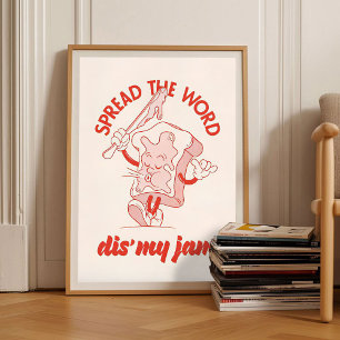 Retro Breakfast Print Vintage Coffee Illustration 