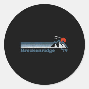 Retro Breckenridge Ski Resort Colorado Snowboard S Classic Round Sticker