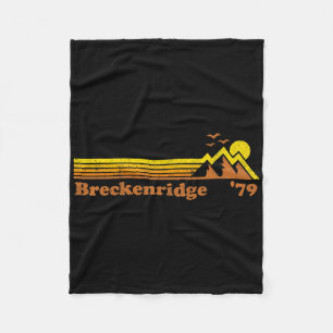 Retro Breckenridge Ski Resort Colorado Snowboard S Fleece Blanket