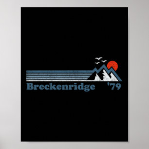 Retro Breckenridge Ski Resort Colorado Snowboard S Poster