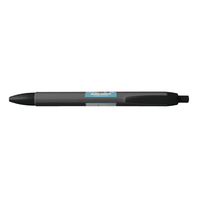Retro Bremen Skyline  Black Ink Pen (Back)