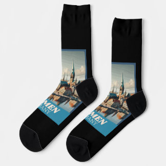 Retro Bremen Skyline  Socks