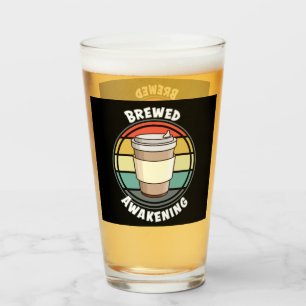Retro Brewed Awakening Hot Drink to Go Glass