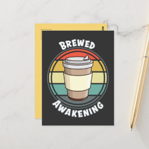 Retro Brewed Awakening Hot Drink to Go  Postcard