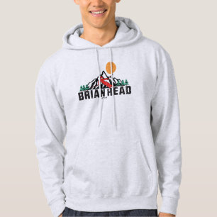 Retro Brian Head Mountain Ski Sunset Hoodie