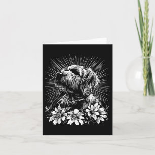 Retro Briard Dog Lover Tattoo Style Card