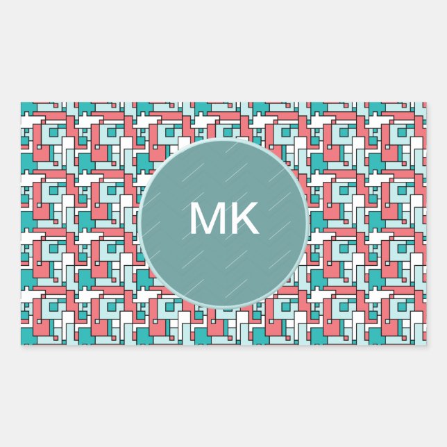 Retro Brick Pattern Rectangular Sticker (Front)