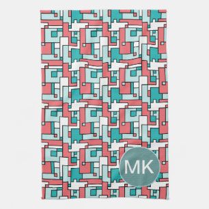 Retro Brick Pattern Tea Towel