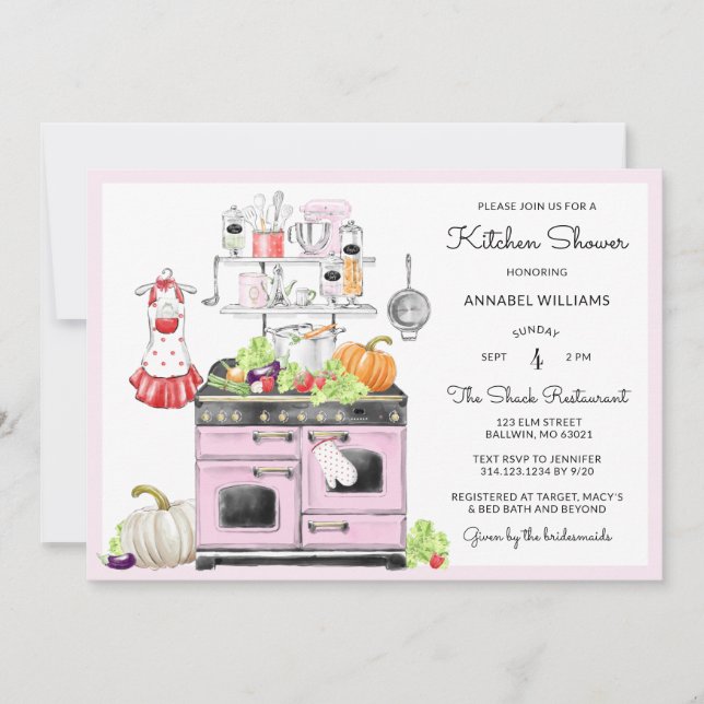 Retro Bridal Kitchen Shower Invitation (Front)