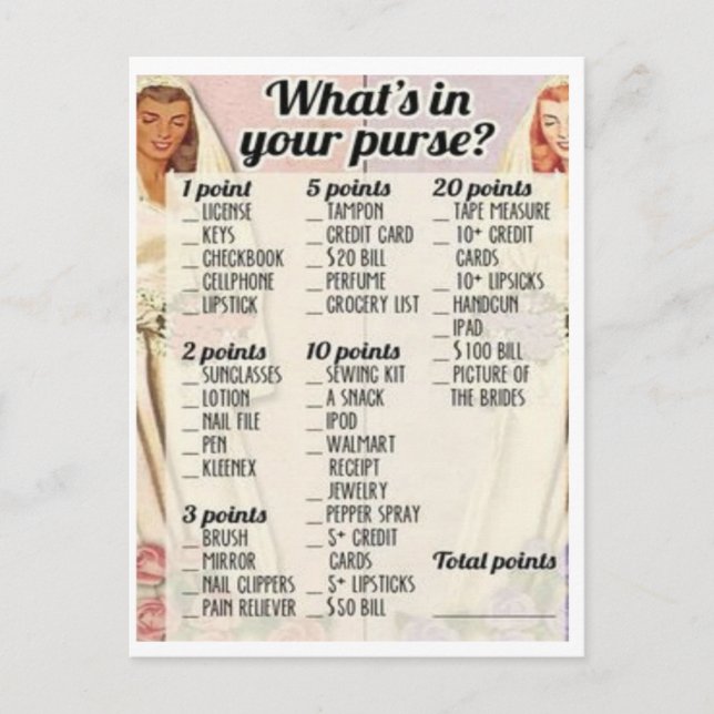 Retro Bridal Shower Game Invitation Postcard (Front)