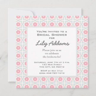 Retro Bridal Shower Invitation - Grapefruit