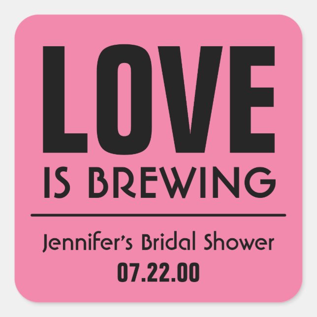 Retro Bridal Shower Tea Party Stickers (Front)