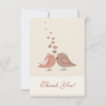 Retro Bride and Groom Birds Thank You