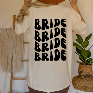 Retro Bride Bachelorette Tshirt BACK DESIGN