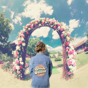 Retro Bride Squad Personalised Bachelorette Party Denim Jacket