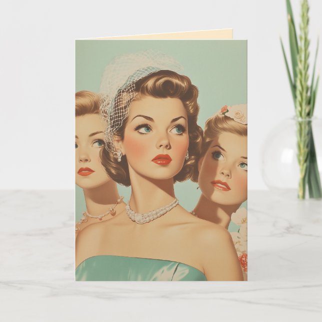 Retro Bridesmaids in Style Card (Front)